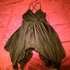 Never wore black halter dress with hanky hem.